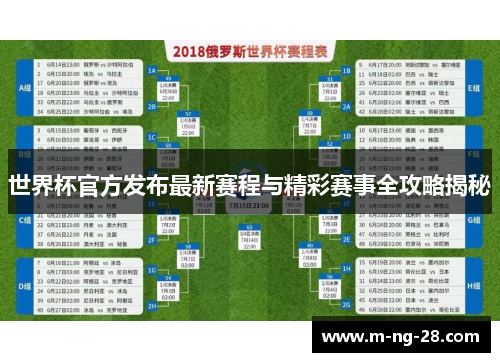 世界杯官方发布最新赛程与精彩赛事全攻略揭秘